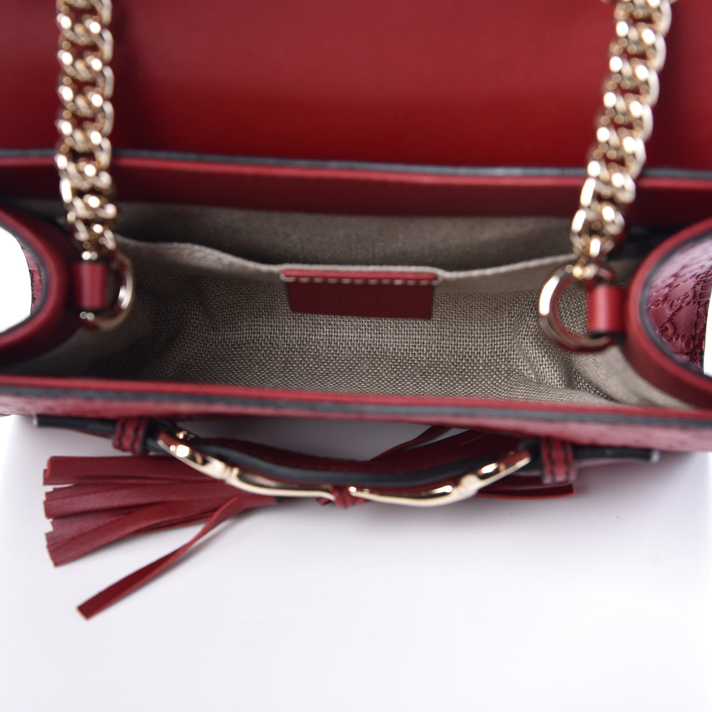 Soft Microguccissima Mini Emily Chain Shoulder Bag Rosso