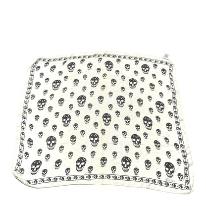 Alexander McQueen Silk Chiffon Skull Scarf Ivory Black 1 of 4