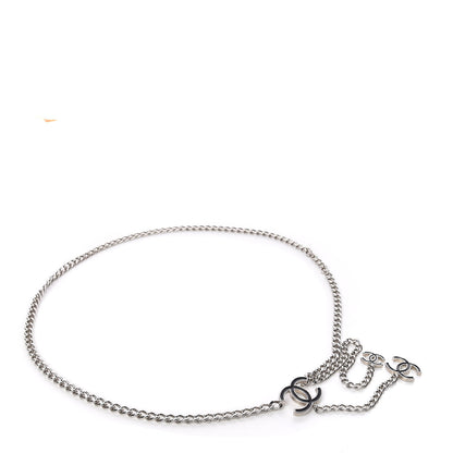 Chanel Enamel CC Chain Logo Belt Silver Black 1 of 4