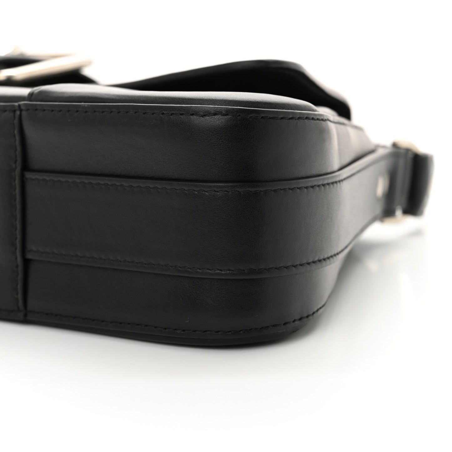 Smooth Calfskin Large Lindsay Shoulder Bag Black