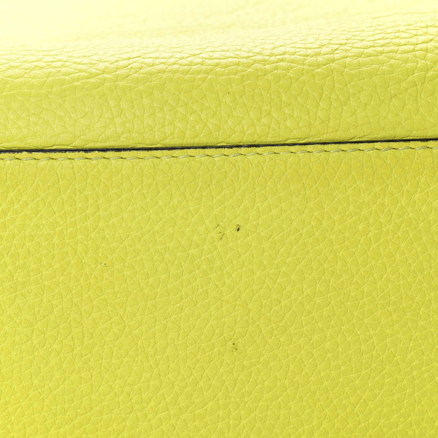 Grainy Calfskin Remington Tote Neon Yellow
