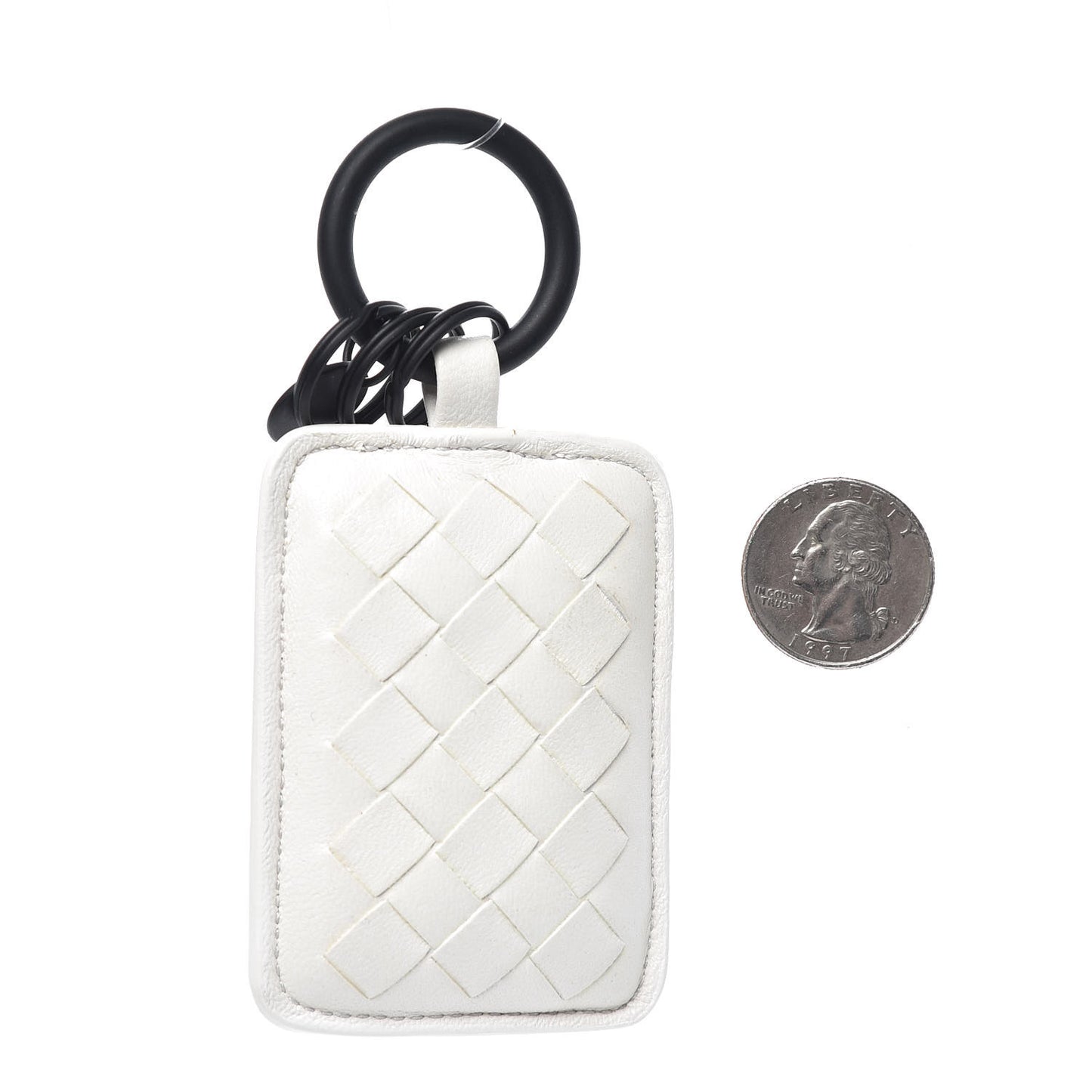 Nappa Intrecciato Key Ring White