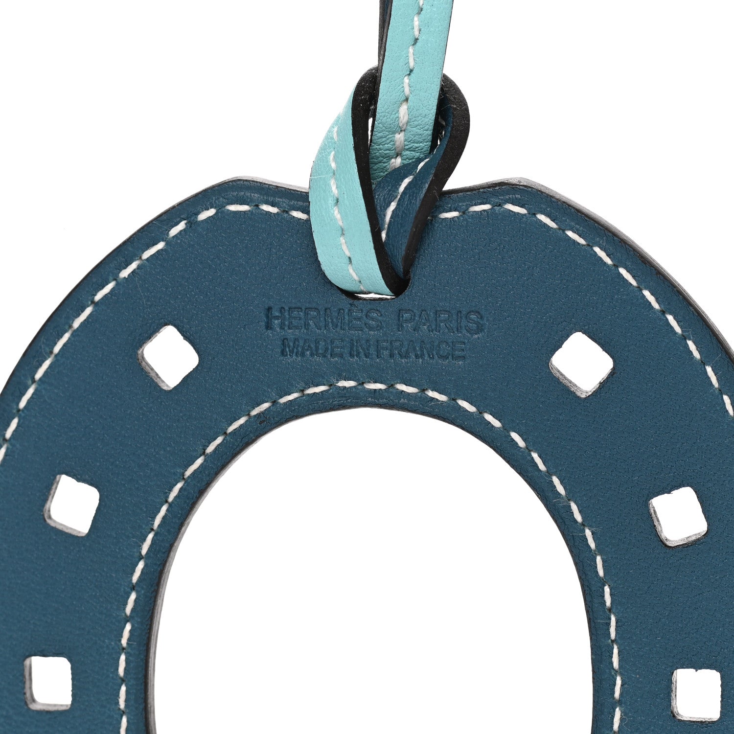 Hermes Swift Paddock Horseshoe Bag Charm Bleu Atoll Colvert 3 of 4