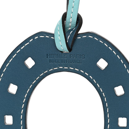 Hermes Swift Paddock Horseshoe Bag Charm Bleu Atoll Colvert 3 of 4