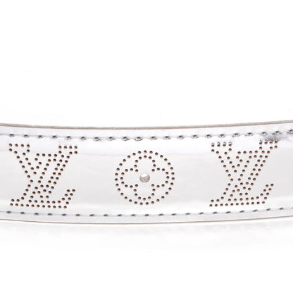 Louis Vuitton Metallic Leather Perforation Belt 90 36 Silver 4 of 7