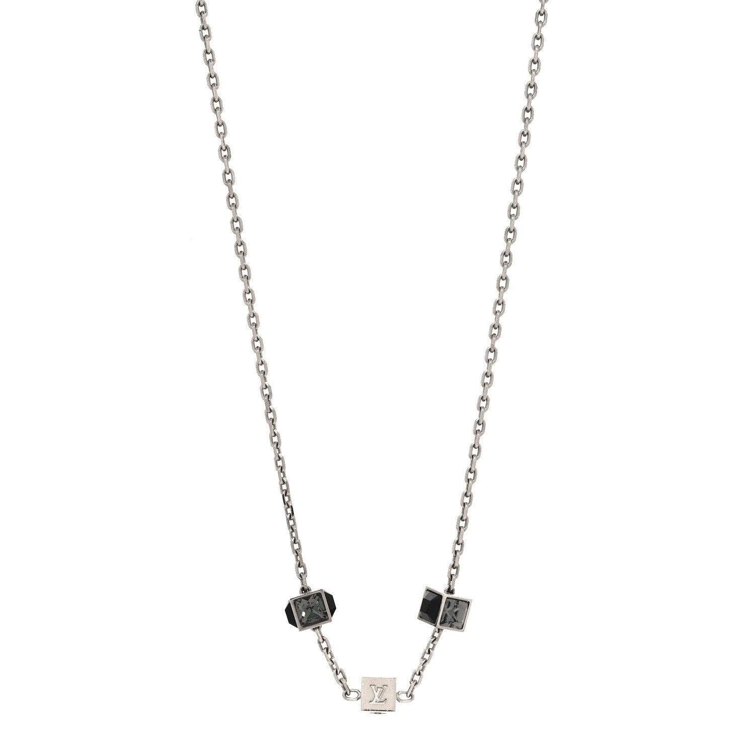 Louis Vuitton Swarovski Gamble Short Necklace Silver 1 of 6