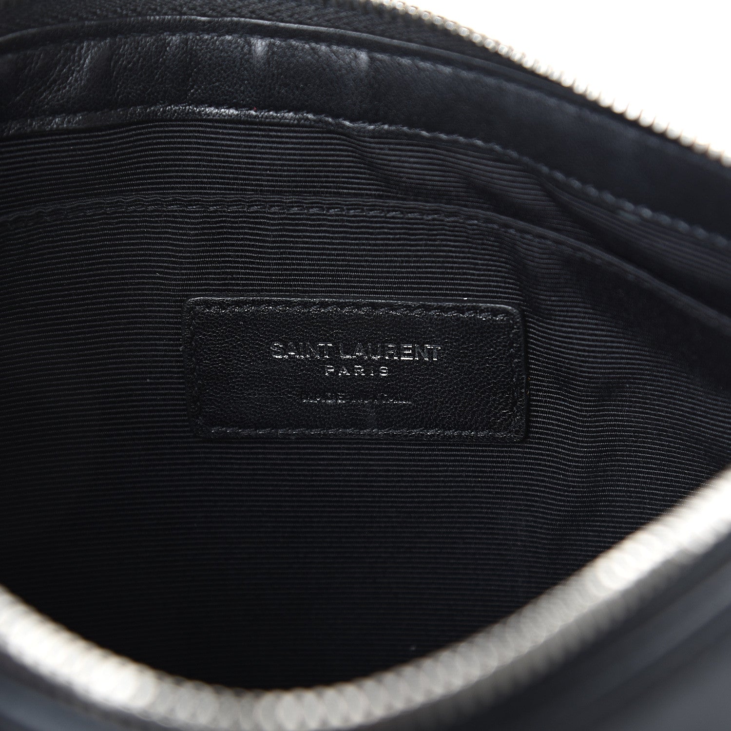 Saint Laurent Calfskin Monogram Fringe Pouch Black 5 of 5