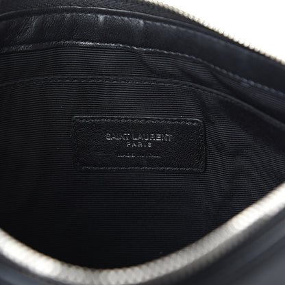 Saint Laurent Calfskin Monogram Fringe Pouch Black 5 of 5