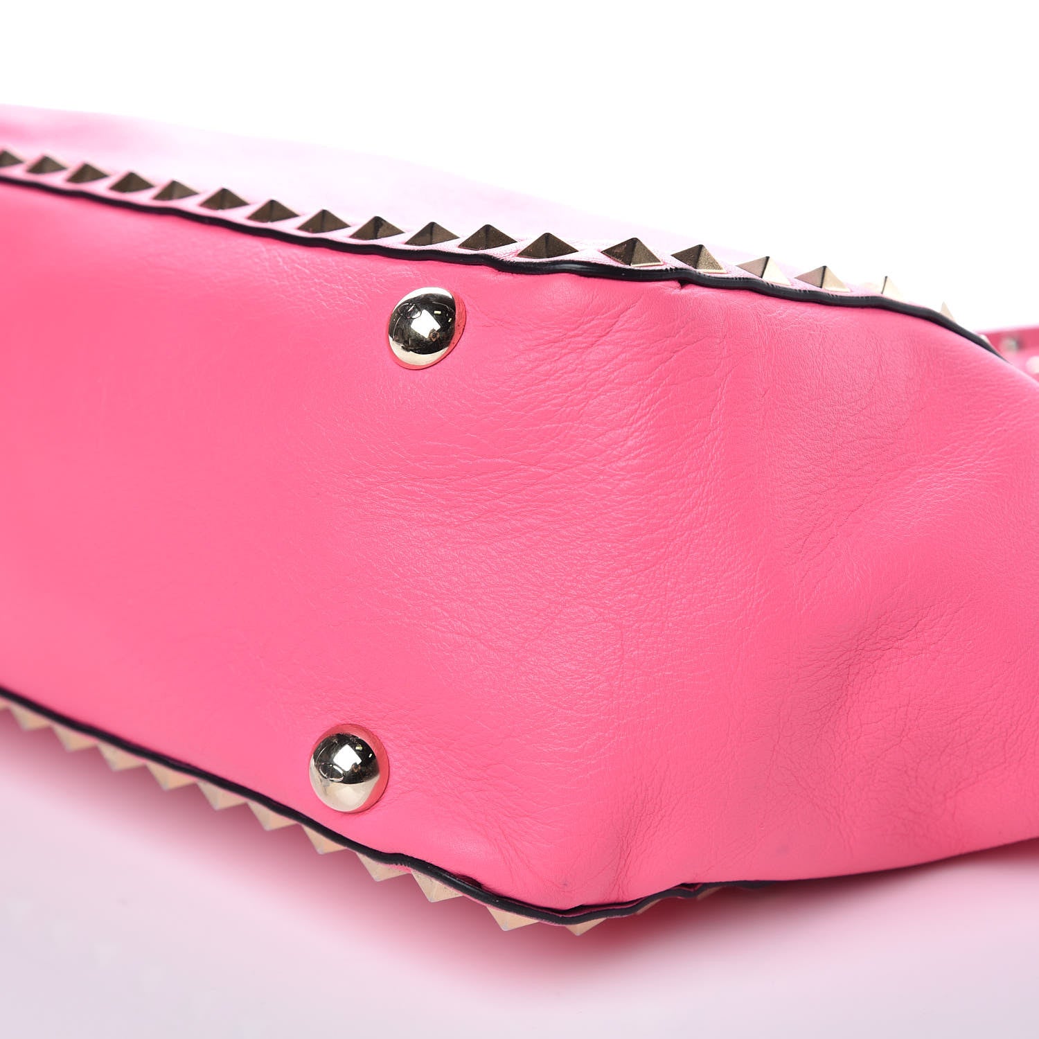 Valentino Garavani Vitello Small Rockstud Tote Fuxia Fluo 10 of 14