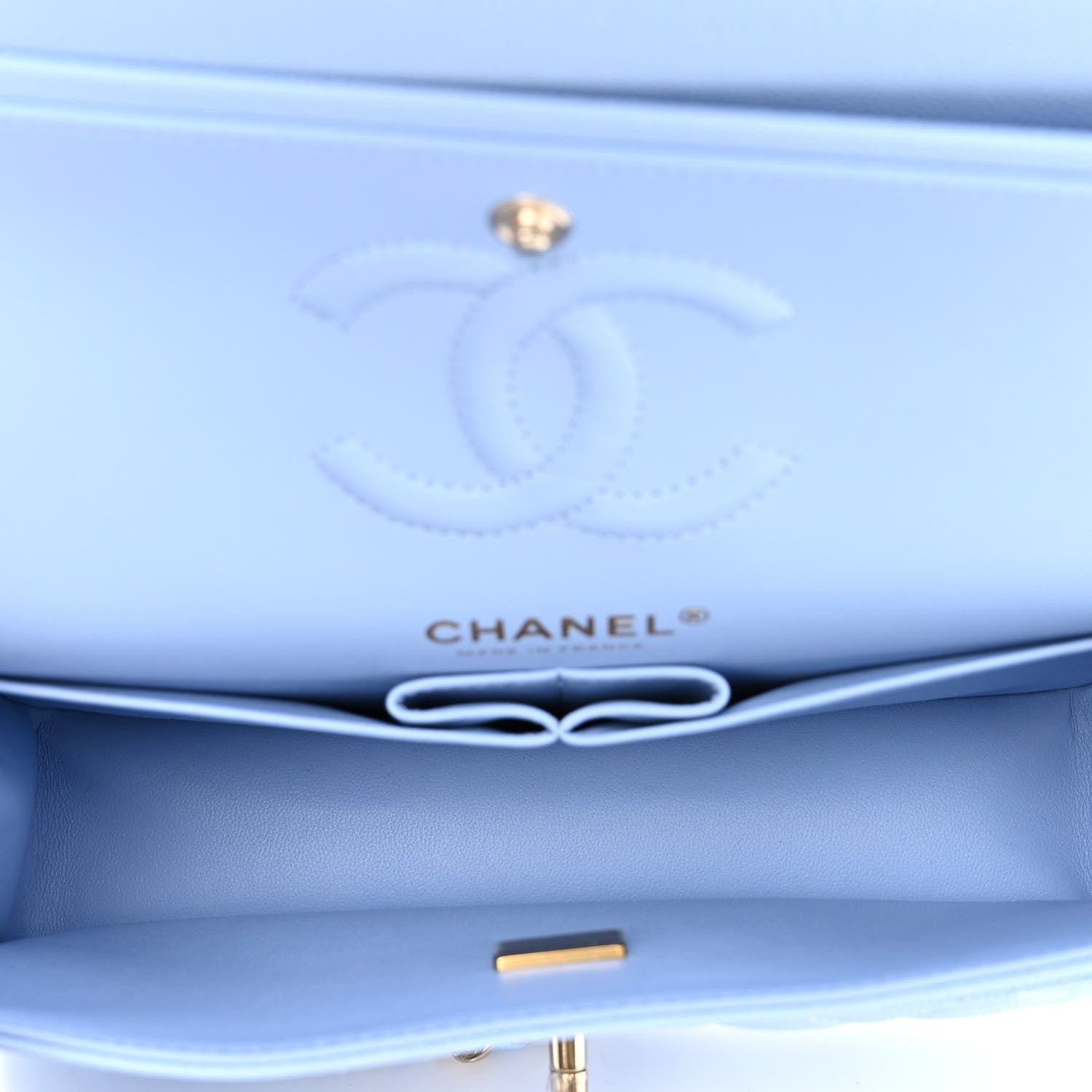 Chanel Caviar Quilted Small Double Flap Light Blue 5 of 10