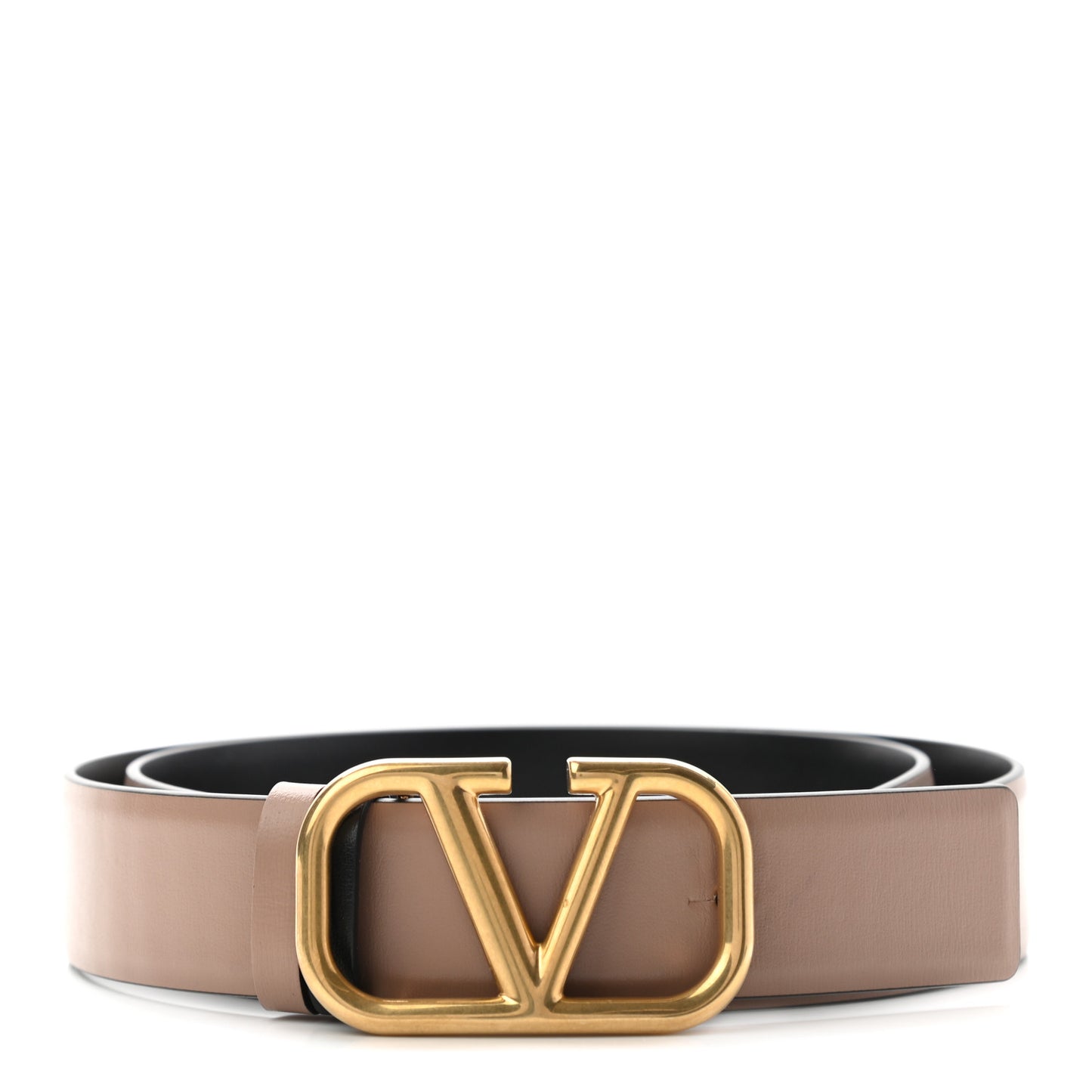 Glossy Calfskin VLogo Reversible 40mm Belt 75 30 Smokey Beige Black