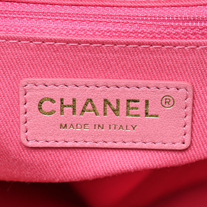 Chanel Straw Raffia Calfskin Striped Medium Deauville Tote Dark Beige Fuchsia Navy Blue 6 of 10