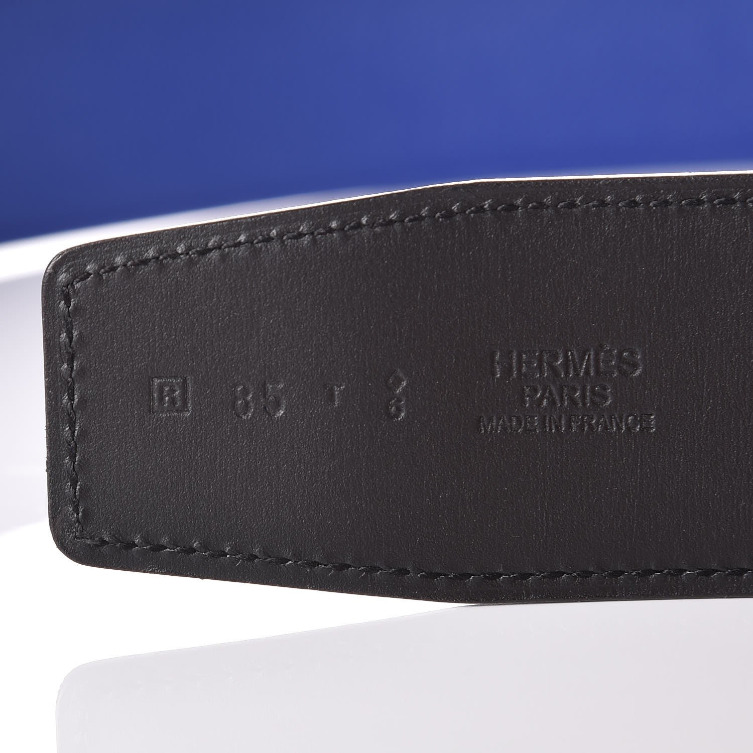 Hermes Chamonix Epsom 42mm Constance H Belt 85 Black Bleu Electrique 4 of 14
