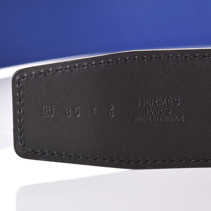 Hermes Chamonix Epsom 42mm Constance H Belt 85 Black Bleu Electrique 4 of 14