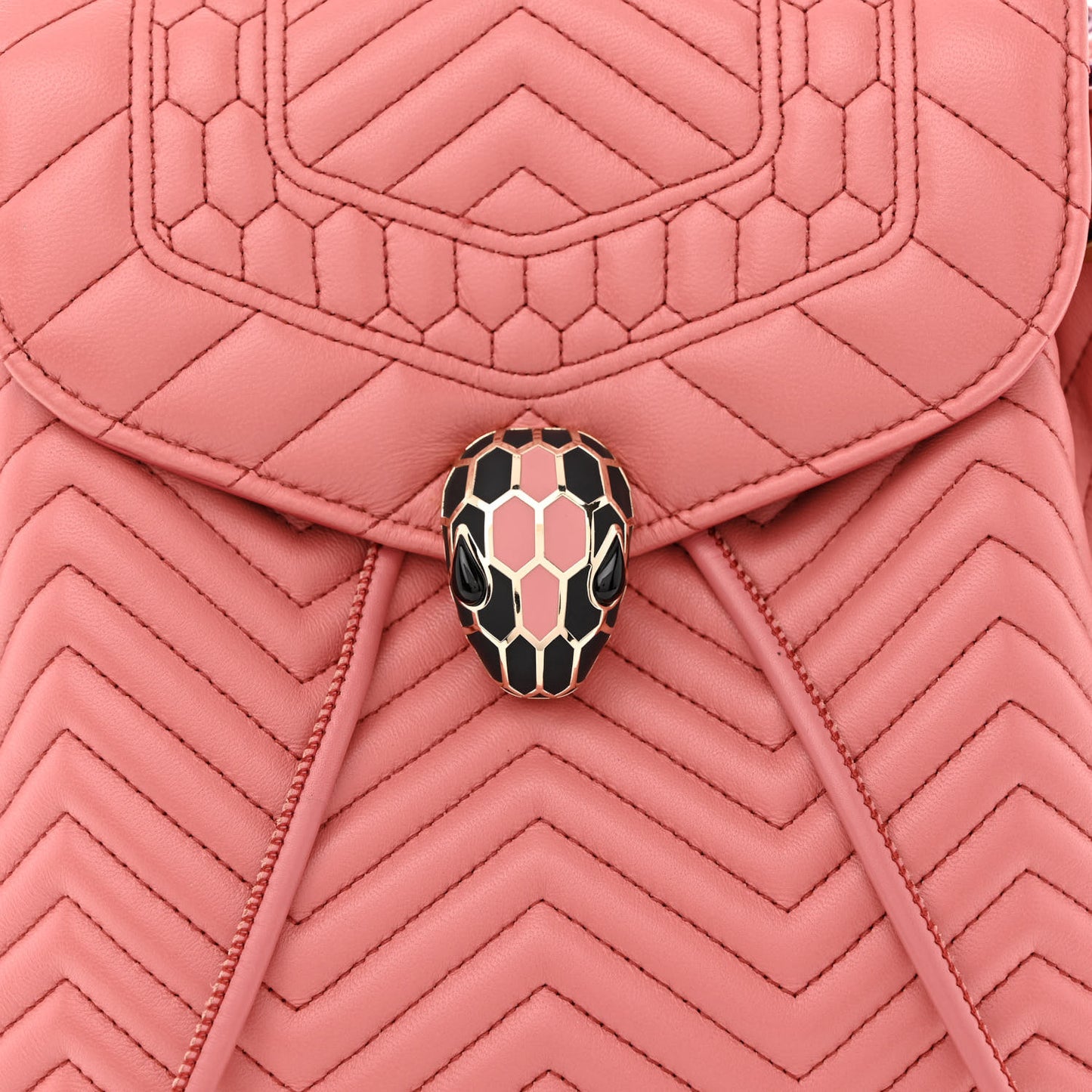 Calfskin Quilted Serpenti Forever Backpack Pink