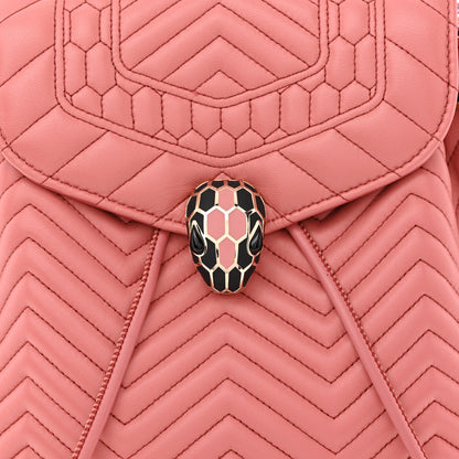 Bulgari Calfskin Quilted Serpenti Forever Backpack Pink 9 of 11