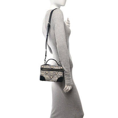 MCM Vintage Jacquard Monogram Rockstar Small Vanity Crossbody Bag Grey 2 of 9