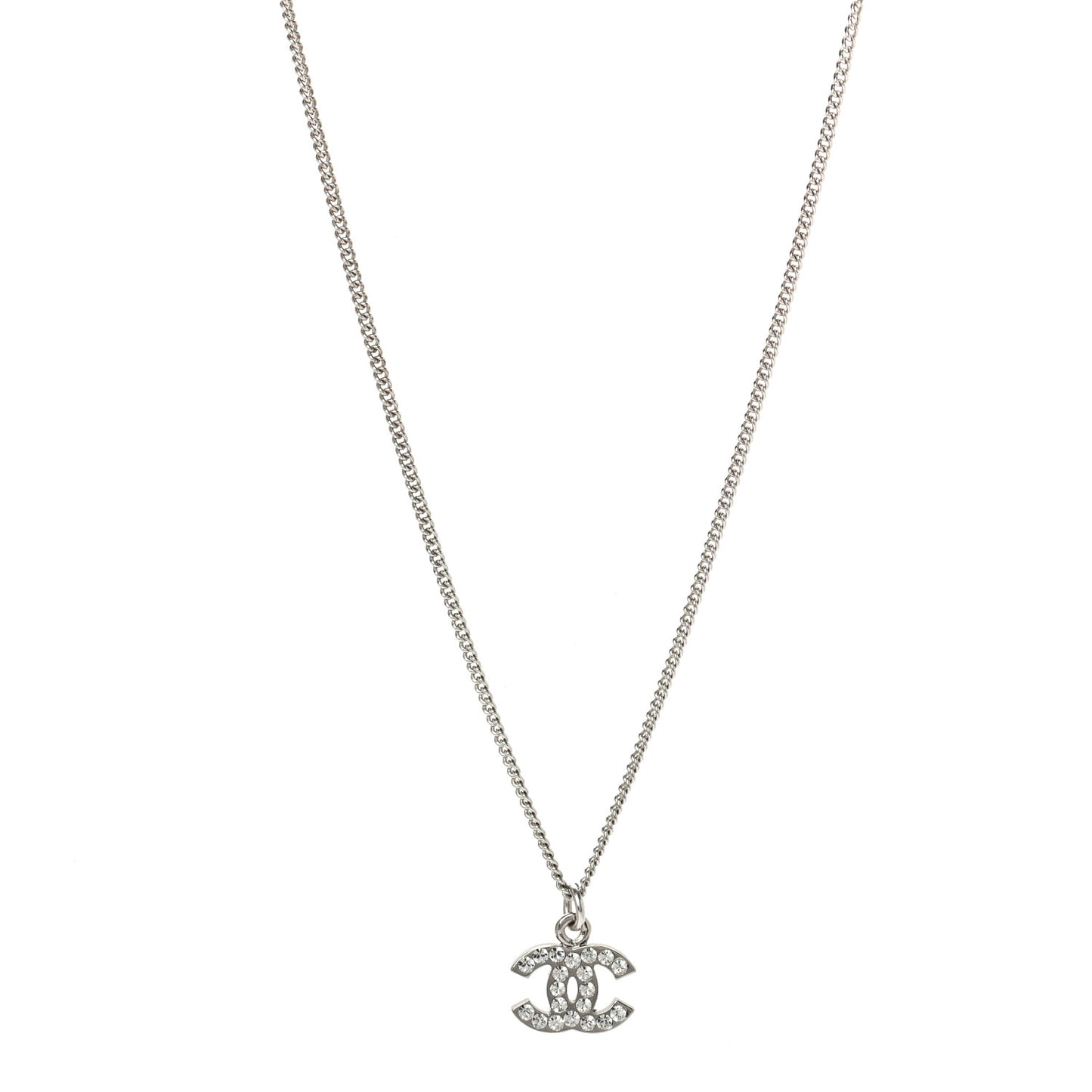 Crystal Timeless CC Necklace Silver