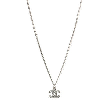 Chanel Crystal Timeless CC Necklace Silver 1 of 4