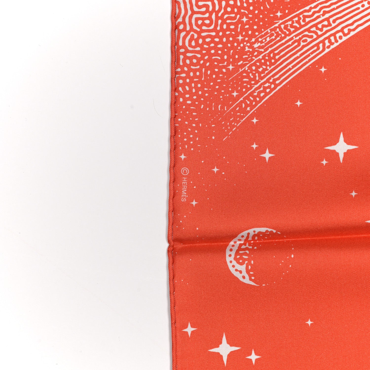 Hermes Silk Double Face Clair De Lune Scarf 90 Orange Gris White 8 of 9