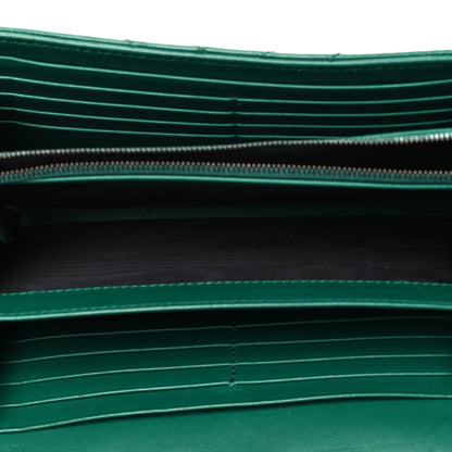 Gucci Calfskin Matelasse GG Marmont Chain Wallet Emerald Green 5 of 10
