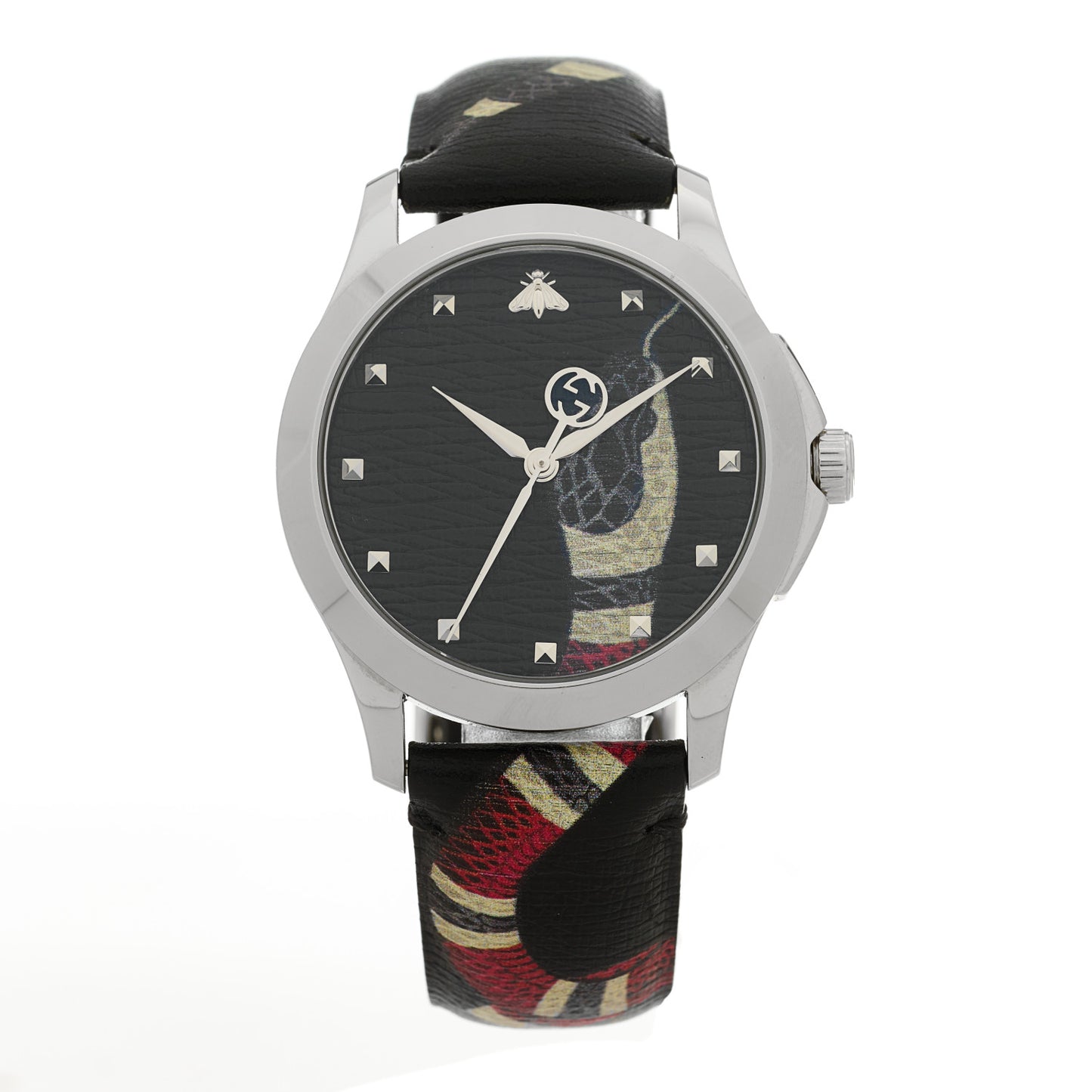 Stainless Steel Calfskin 38mm Le Marche Des Merveilles Snake Quartz Watch Black