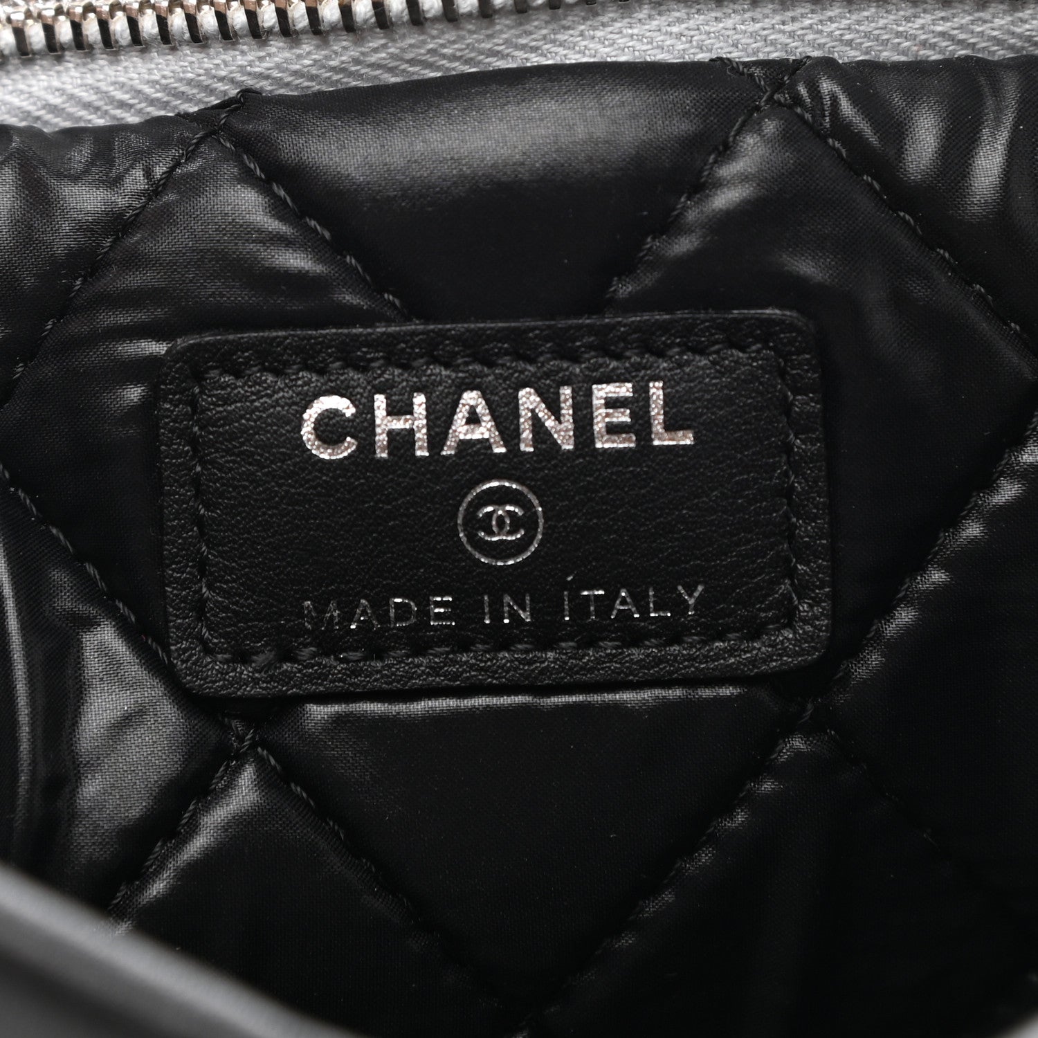 Chanel Metallic Goatskin Beauty CC Boy Clutch Black Silver 6 of 7