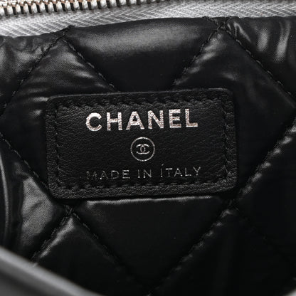 Chanel Metallic Goatskin Beauty CC Boy Clutch Black Silver 6 of 7