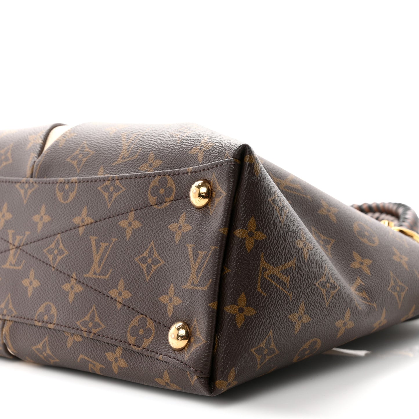 Monogram Braided V Tote MM Creme