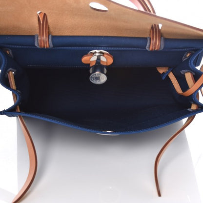 Hermes Vache Hunter Toile Herbag Zip 31 PM Bleu De Malte 7 of 11