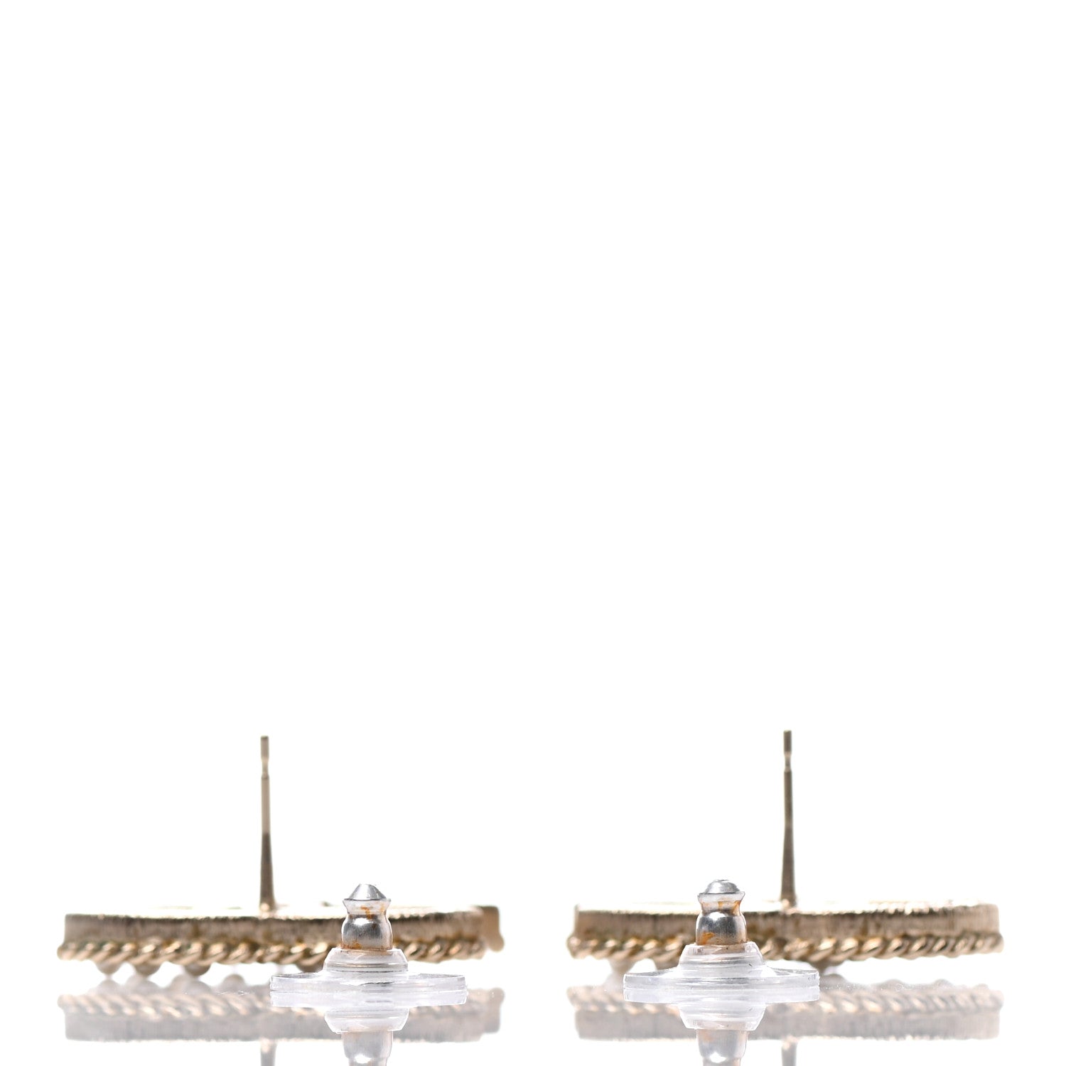 Chanel Pearl Crystal April In Paris CC Earrings Light Gold 3 of 4