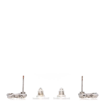 Chanel Crystal CC Earrings Silver 3 of 4