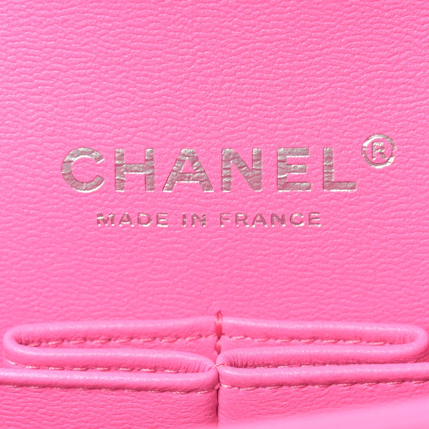 Lambskin Quilted Medium Double Flap Neon Pink