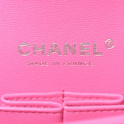 Chanel Lambskin Quilted Medium Double Flap Neon Pink 6 of 9