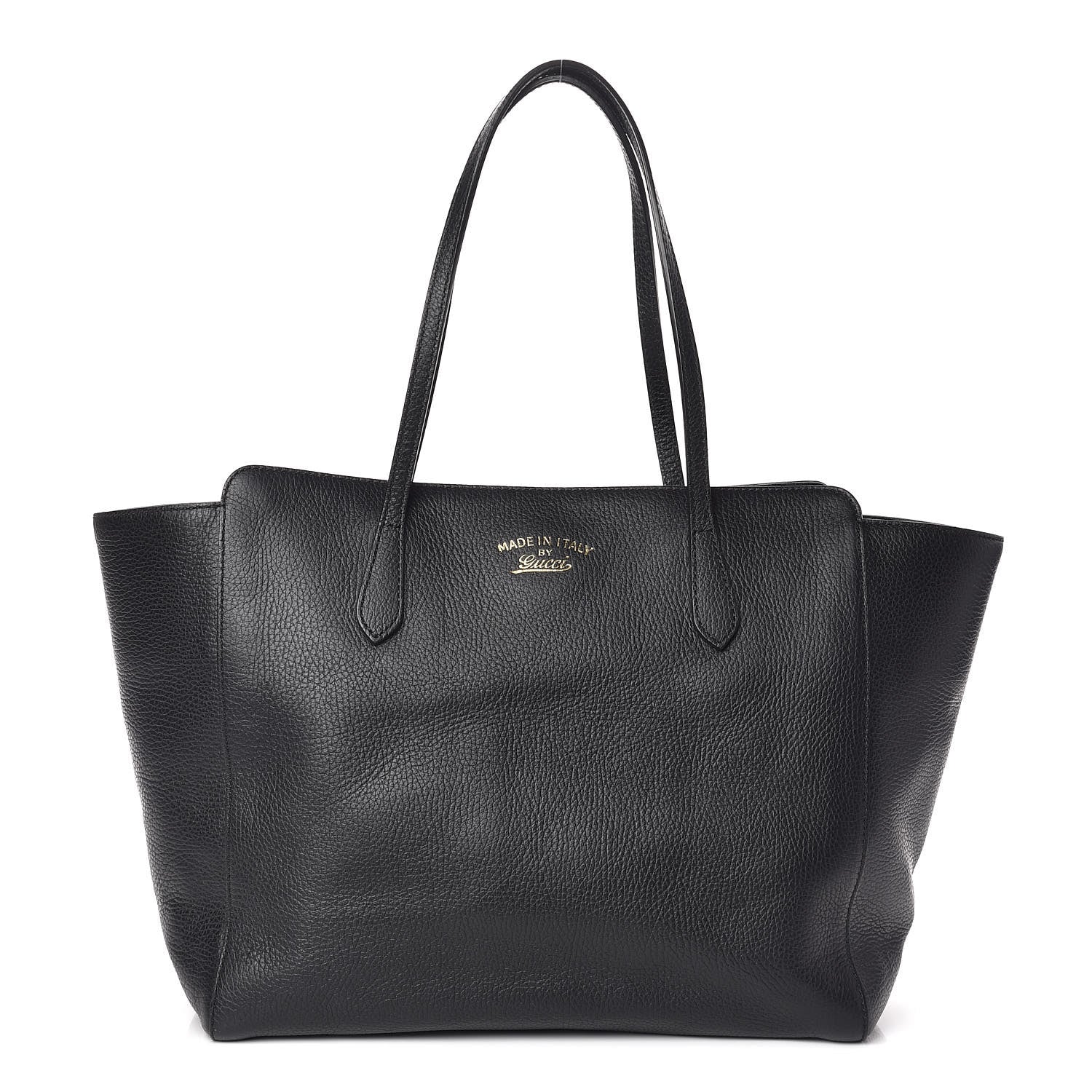 Gucci Pebbled Calfskin Medium Swing Tote Black 1 of 9