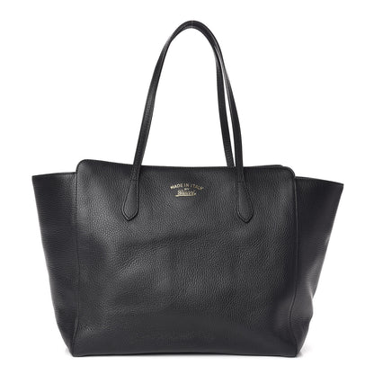 Gucci Pebbled Calfskin Medium Swing Tote Black 1 of 9