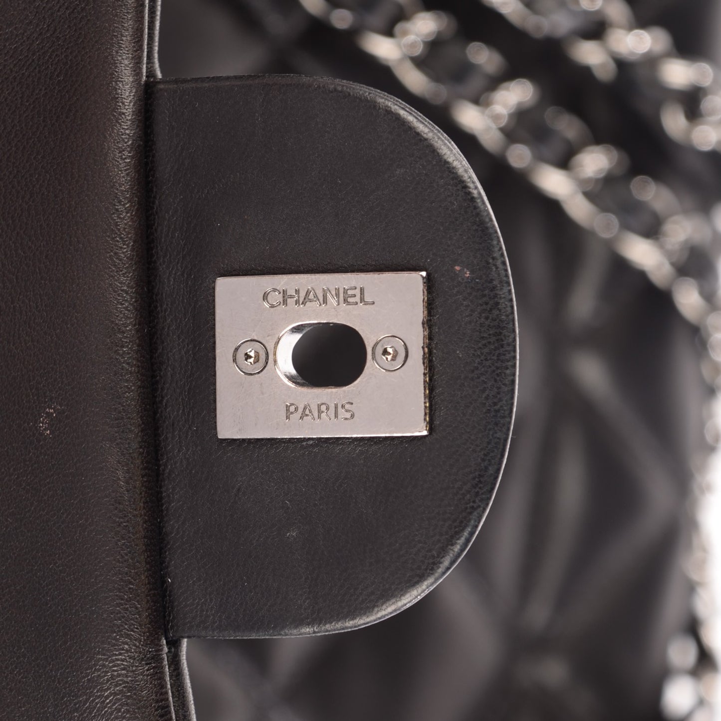 Lambskin Quilted Maxi 3 Flap Black