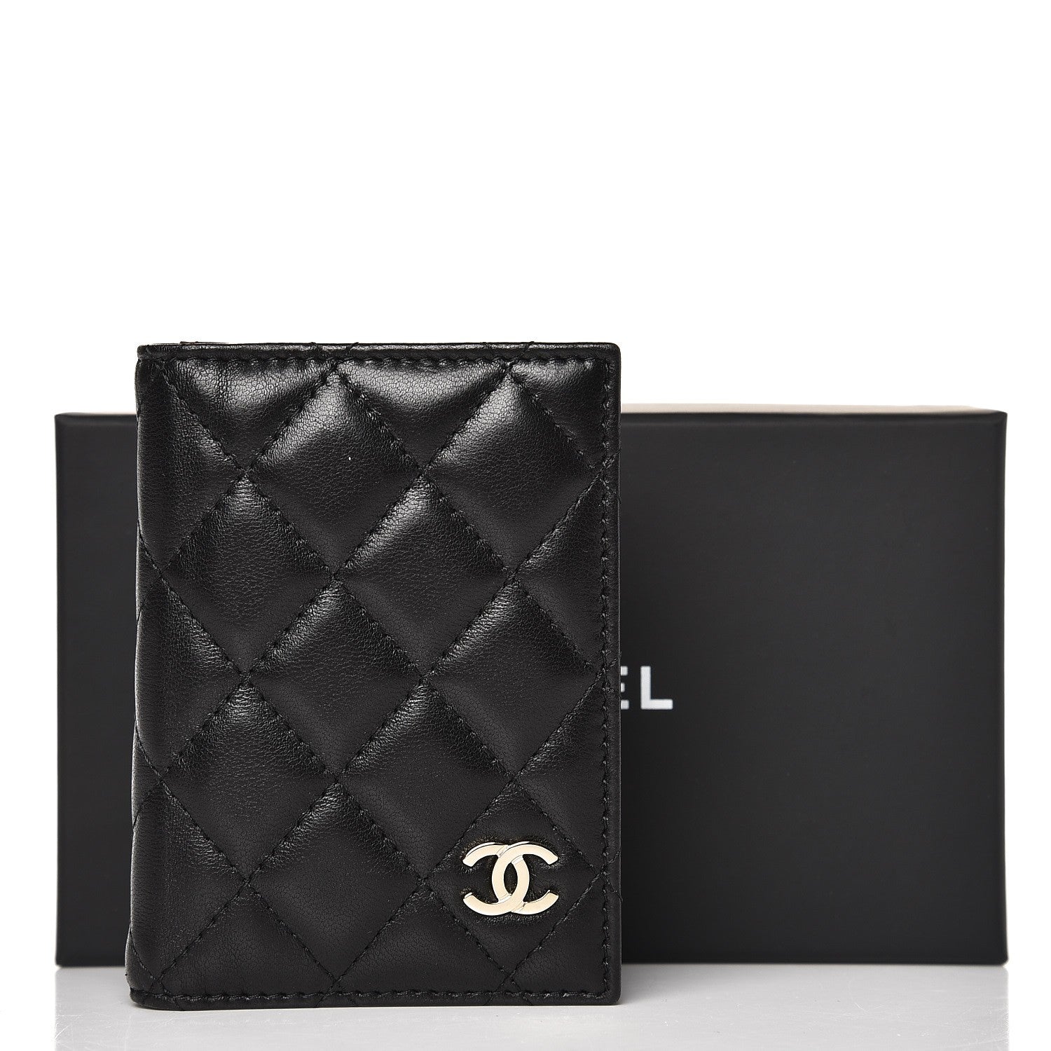 Chanel Lambskin Quilted Card Holder Wallet Black 8 of 8