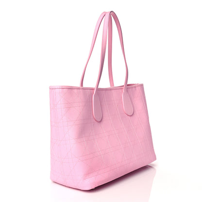 Christian Dior Coated Canvas Cannage Panarea Shopping Tote Pink 2 of 9