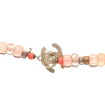 Chanel Beaded Resin Pearl CC Long Necklace Gold Multicolor 5 of 6