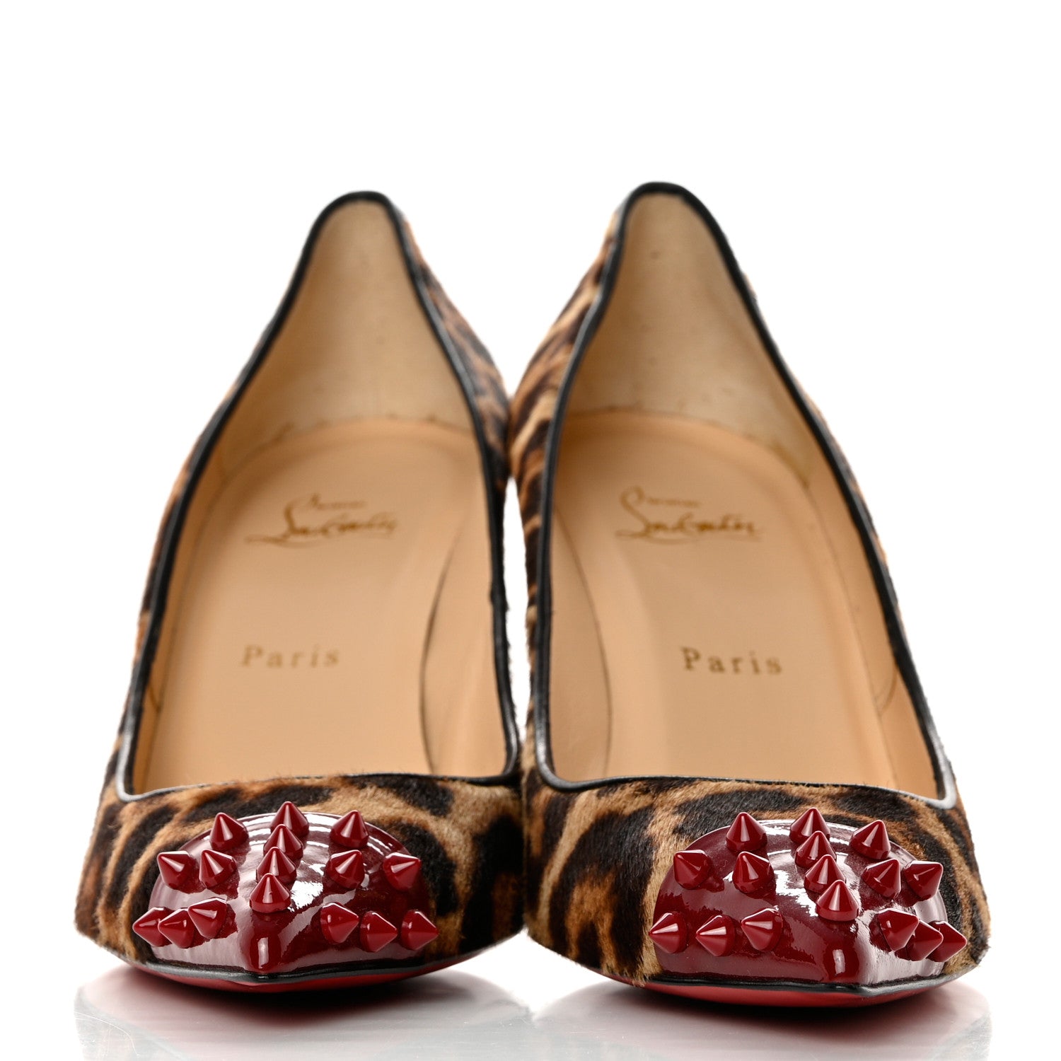 Christian Louboutin Pony Hair Geo Spike Leopard Pumps 40 2 of 7