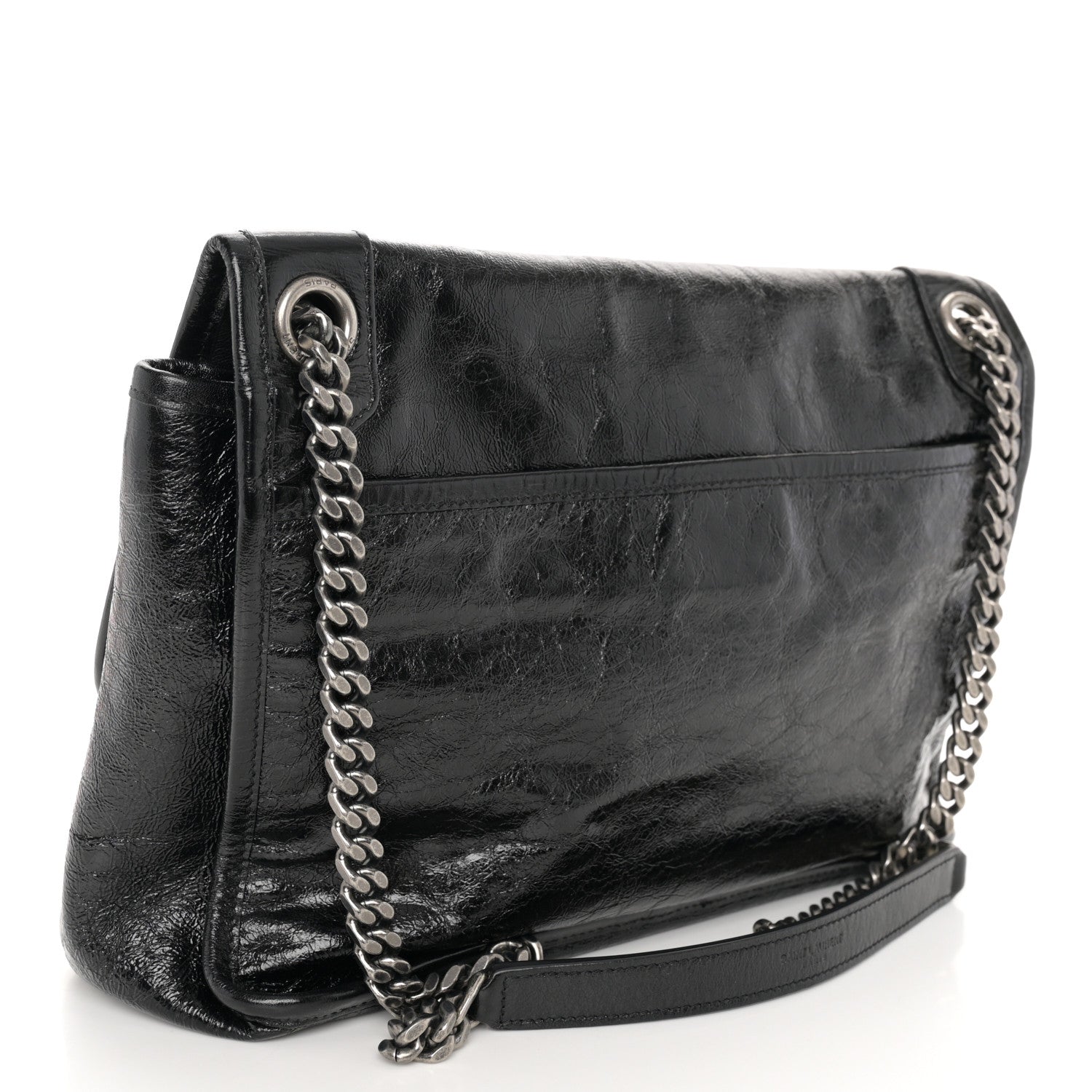 Saint Laurent Crinkled Calfskin Monogram Medium Niki Chain Satchel Black 3 of 10