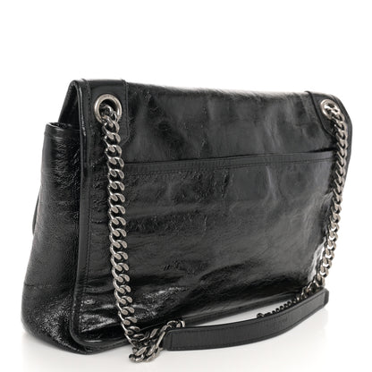 Saint Laurent Crinkled Calfskin Monogram Medium Niki Chain Satchel Black 3 of 10
