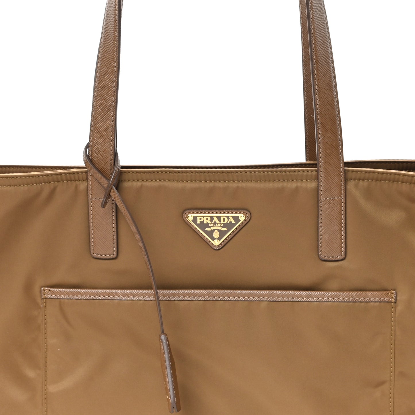 Re-Nylon Saffiano Large Tote Cork Beige