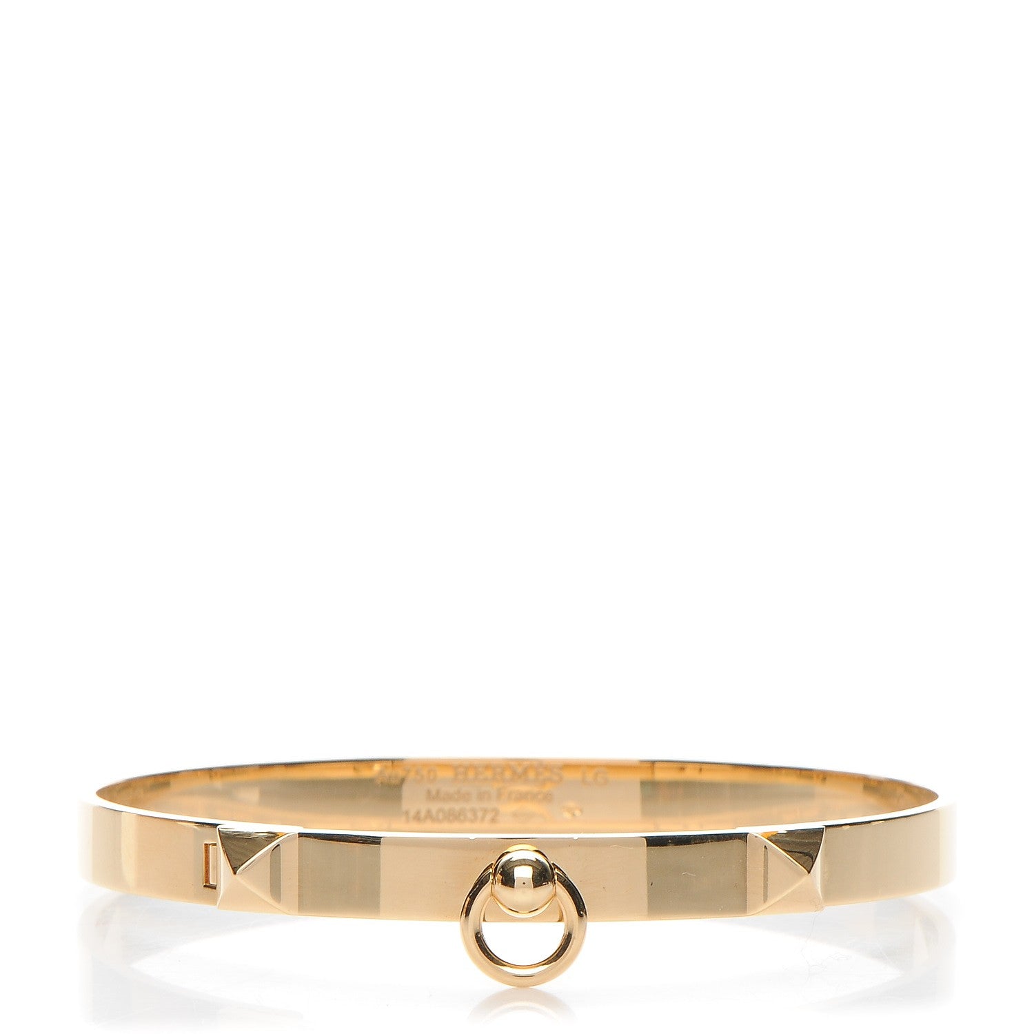 Hermes 18K Yellow Gold PM Collier De Chien Bracelet LG 1 of 6