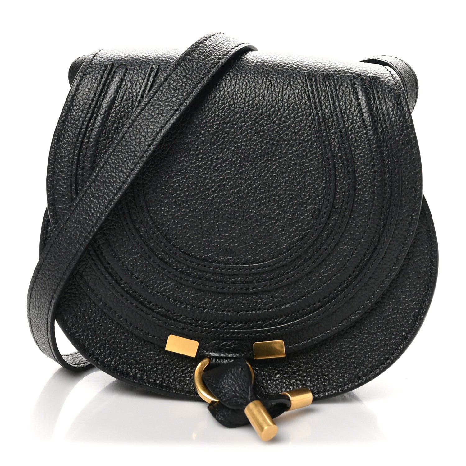 Chloe Grained Calfskin Small Marcie Saddle Bag Black 1 of 9