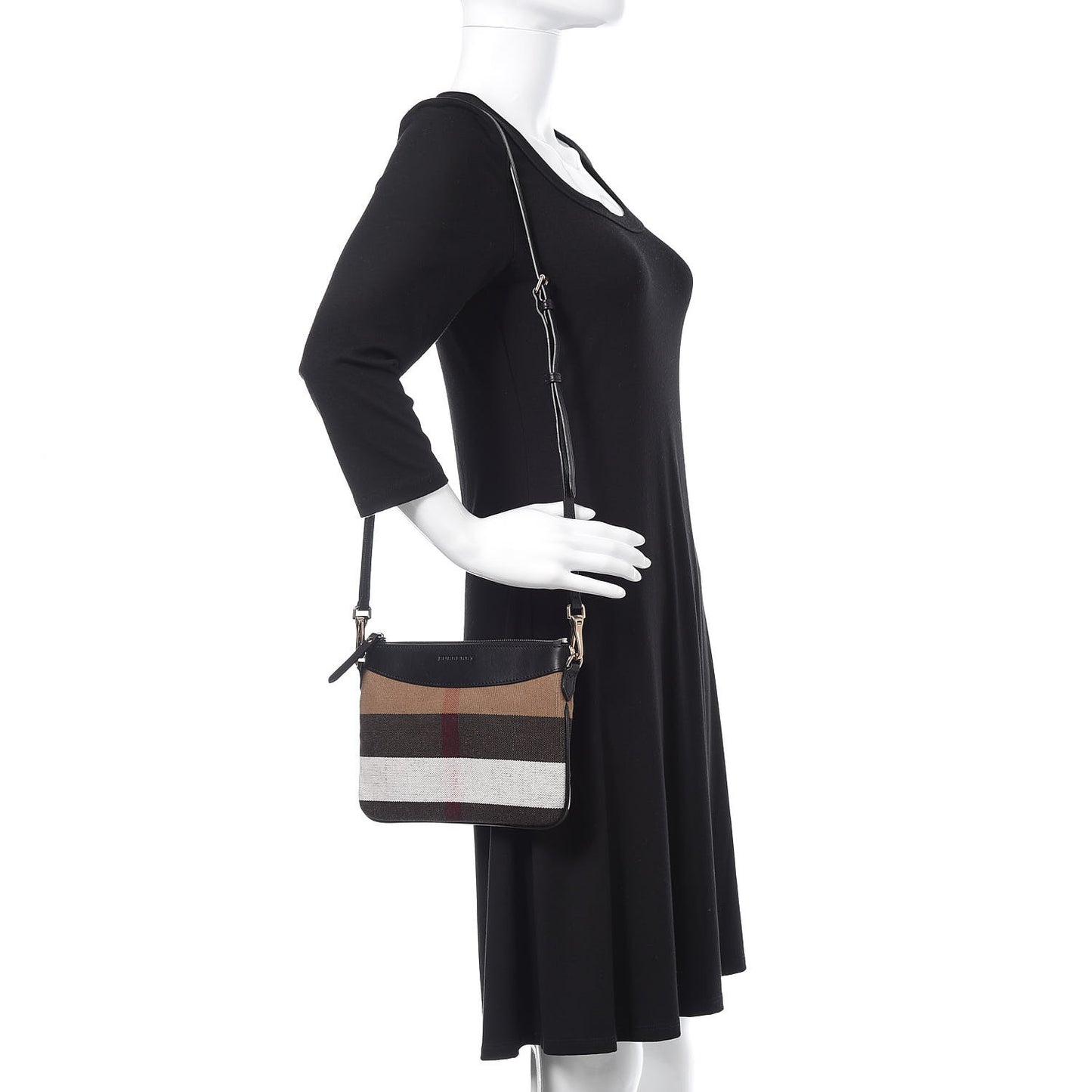 Mega Check Peyton Crossbody Clutch Bag Black