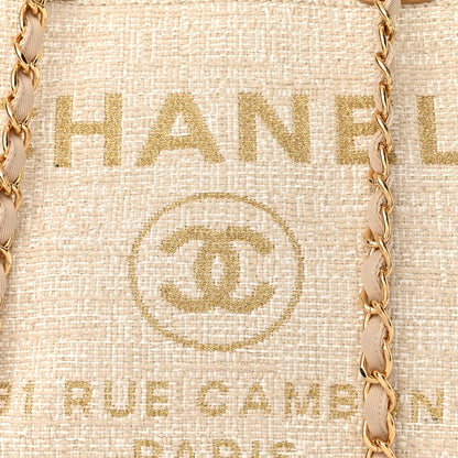 Chanel Mixed Fibers Calfskin Medium Deauville Tote Light Beige 8 of 10