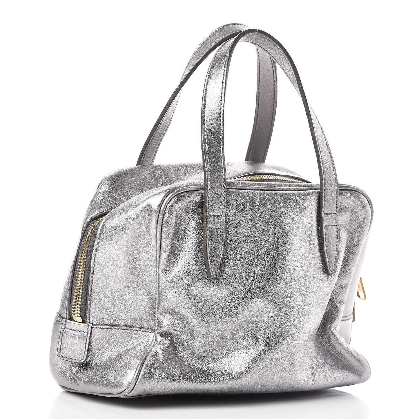 Metallic Calfskin Y-Mail Mini Bag Silver