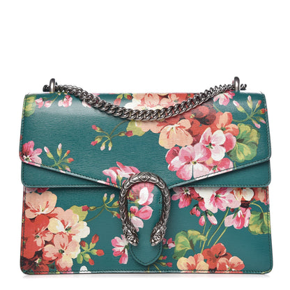 Gucci Calfskin Blooms Print Medium Dionysus Shoulder Bag Bright Emerald Multicolor 1 of 7